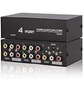 3 RCA Splitter 4 Way, 1 in 4 Out AV Splitter, Composite Audio Video L/R Distribution Box for DVD ...
