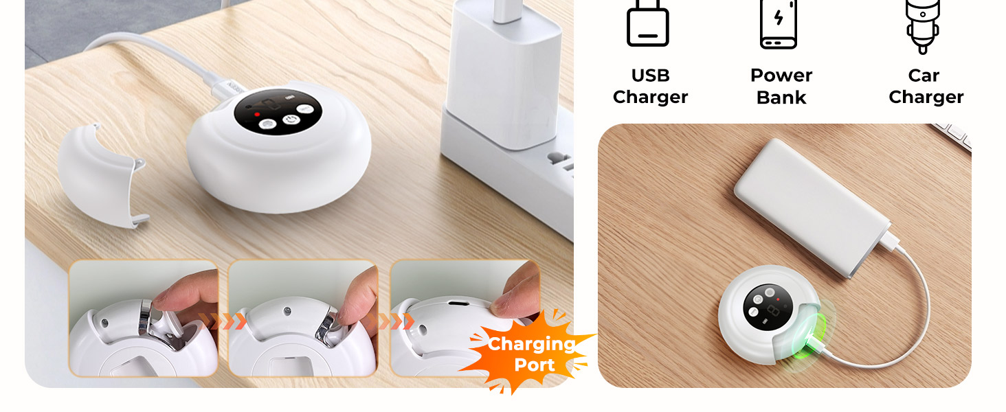 CE FCC RoHS certified rechargeable nail trimmer with hidden Type C charging port