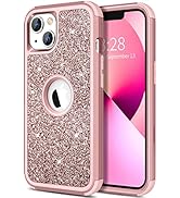 Hython iPhone 13 Glitter Case, Cute Sparkly Shiny Bling Cover | Heavy Duty 3 in 1 Hybrid | Hard P...