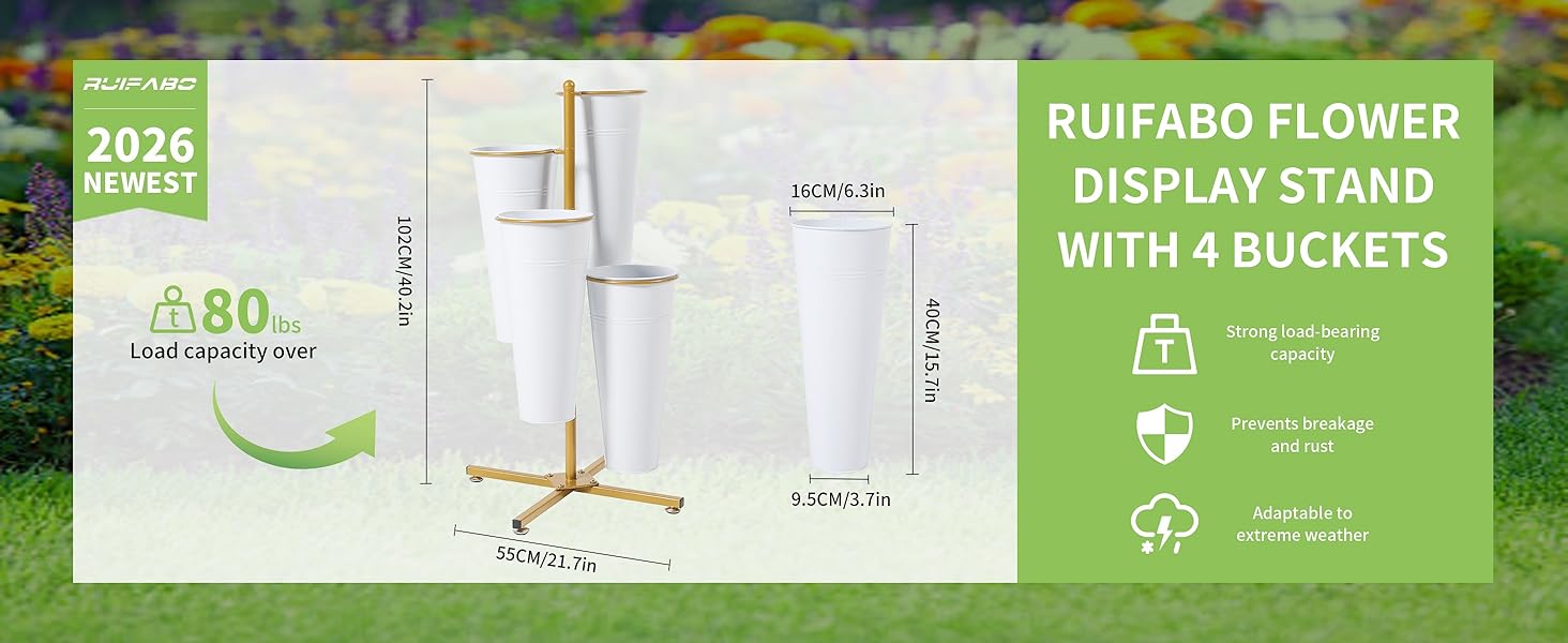 flower bar stand flower display stand with buckets flower stand display