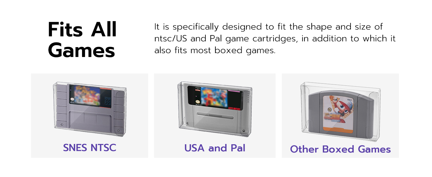 FITS ALL SNES NTSC/USA & PAL GAMES