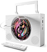 Portable CD Player Boombox with Bluetooth - Rechargeable CD Player with FM Radio, USB, AUX, Remot...