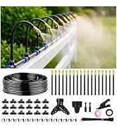 Thiswing 100FT 360° Adjustable Irrigation System for Garden – 1/4" Tubing with 18 Nozzles, Wateri...