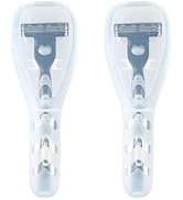 2Pcs Transparent Portable Travel Men Manual Razor Protector Plastic Box Cover Container Storage S...