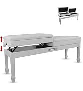 5 CORE Duet Piano Bench with Storage Wooden Height Adjustable Keyboard Stool For Two Heavy Duty P...