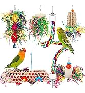 Bird Toys Bird Shredding Foraging Toys Parakeet Toy Chewing Hanging Toy Bird Shredded Paper Bird ...