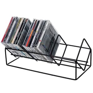 matte black metal wire CD case holder organizer rack
