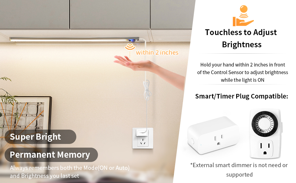 super bright & dimmable brightness & smart timer plug compatible