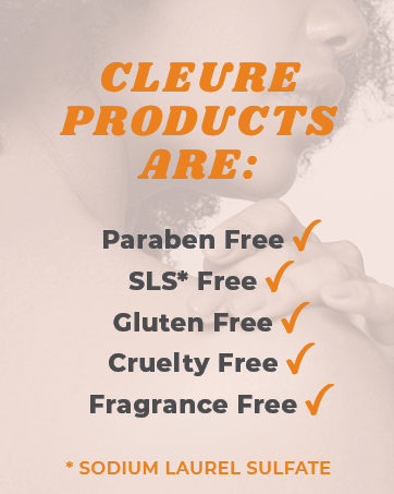Cleure products are Free Of Common Irritants - paraben free gluten free fragrance free cruelty free