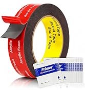 Tapsi Double Sided Tape Heavy Duty – Waterproof Foam Mounting Tape 0.98" x 18 FT with 10 Adhesion...