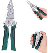 Multi-Function Foldable Wire Stripper with Voltage Tester, 8 in 1 Wire Stripper with Voltage Test...