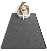 Pieviev Silicone Cat Litter Trapping Mat, 34''x22'' Large Cat Litter Mat, Easy to Clean & Soft on...