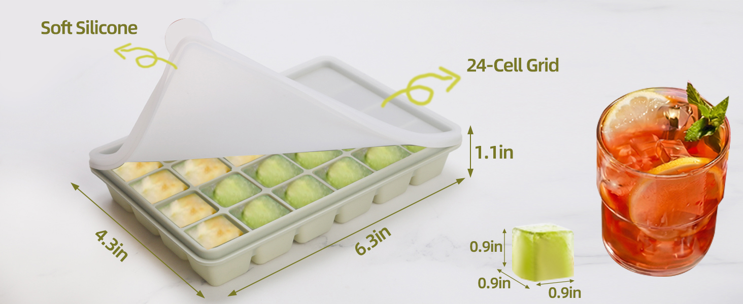 Silicone Ice Cube Trays with Lid