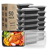 WGCC Meal Prep Containers, 50 Pack Extra-thick Food Storage Containers with Lids, Disposable & Re...