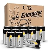 Energizer C Batteries, C Cell Long-Lasting Alkaline Power Batteries (12 Pack)
