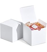MESHA 4x4x4'' White Gift Boxes 50 PC Small Gift Boxes Bulk with Lids, Kraft Paper Gift Boxes for ...