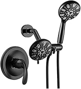 WRISIN Black Shower Faucet Set with Valve, Shower Valve and Trim Kit with 6 Setting Handheld
