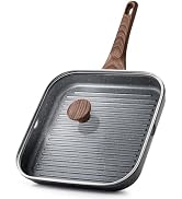 SENSARTE Nonstick Grill Pan with Lid, Grill Pan for Stove Tops, Versatile Griddle with Pour Spout...