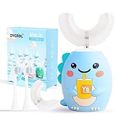 Kids U Shaped Electric Toothbrush with 4 Brush Heads, Sonic Toothbrush Kids with 5 Modes, Cartoon...