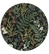 TuY-MouseP-034 Dark Green Plant Mouse Pad, Vintage Green Fern Leaves Botanical Cottagecore Mouse ...