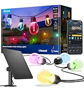 Govee Outdoor Solar String Lights 33ft, RGBICW Outdoor Lights with 8 Dimmable LED Shatterproof Bu...