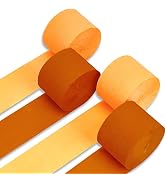 PartyWoo Crepe Paper Streamers 4 Rolls 328ft, Pack of Shades of Orange Crepe Paper for Party Deco...