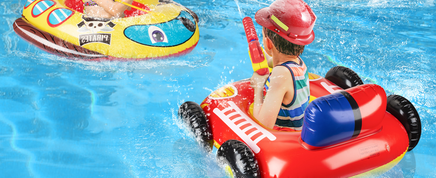 pool floats kids pool toys for toddlers 3-5 4-8 swimming floaties water gun inflatables pirate ship
