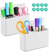 Qualsen Dry Erase Marker Holder, Magnetic Pen Holder for Refrigerator, Magnetic Marker Holder for...