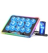 KYOLLY RGB Laptop Cooling Pad Gaming Laptop Cooler, Laptop Fan Cooling Stand with 13 Quiet Coolin...
