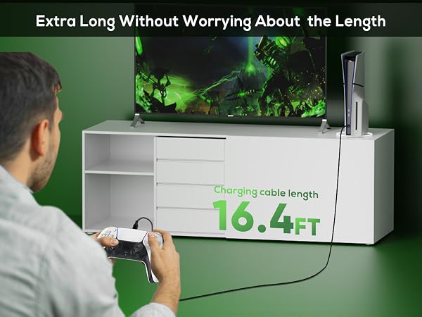 16.4ft long charging cable provides you convenient use and the flexibility you need