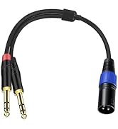 6.35mm Dual TRS to XLR Cable 1.5 FT, Dual 1/4 TRS Male to XLR Male Audio Cable, Microphone Y Spli...