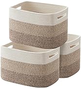 OIAHOMY Storage Basket, Woven Baskets for Storage, Cotton Rope Basket for toys,Towel Baskets for ...