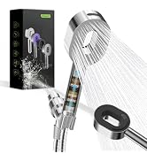 Hibbent Filtered Showerhead with handheld, High Pressure 5 Sprays Shower | Chrome Shower Head, Br...