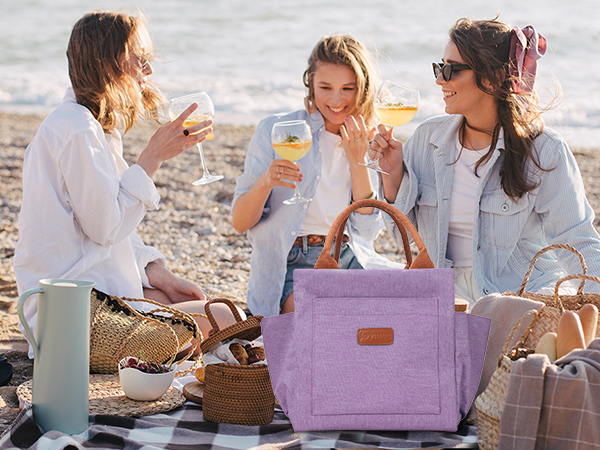 lunch tote Bag box Women Insulated Reusable Large Spacious travel Work Picnic Beach Outdoor Camping