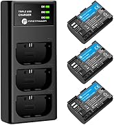 FirstPower LP-E6NH Battery with Triple Slot Charger for Canon EOS R5, R6, R7, R, 5D Mark IV, 5D M...
