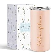 Ugiftcorner Bridesmaid Gifts Matron of Honor Skinny Tumbler Pink 15 oz | Bridal Shower Gifts, Wed...