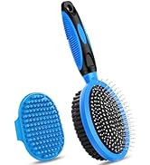 2PCS Pet Grooming Tools - Double-Sided Brush for Shedding and Bathing, Suitable for Short/Long Ha...