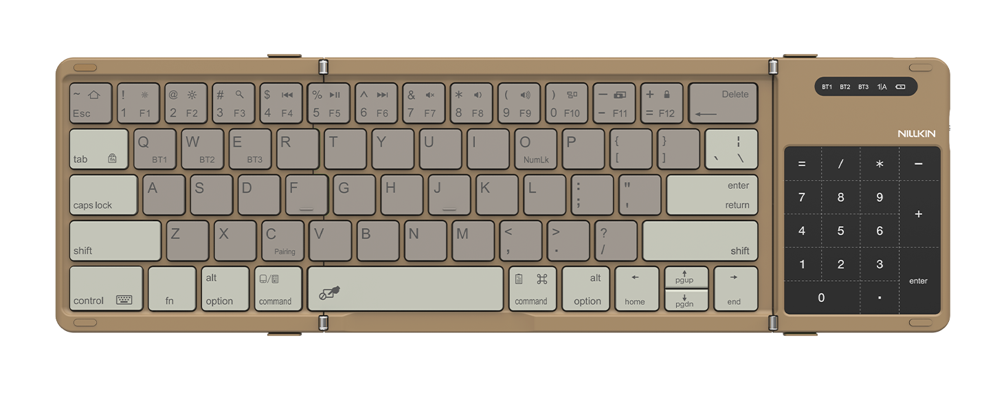 full size foldable keyboard with number pad