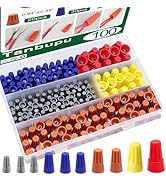 Tanbupu 100PCS Electrical Wire Caps Wire Connectors Nuts Kit, 22-10AWG Insulating Insert Twist Wi...