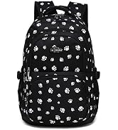 Dog-Paw Print School-Bag Backpack for Girls Middle School Elementary Bookbag Casual Daypack