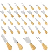 32Pcs Cheese Spreader Set with Wooden Handle Stainless Steel Butter Cutter Spreader Portable Chee...