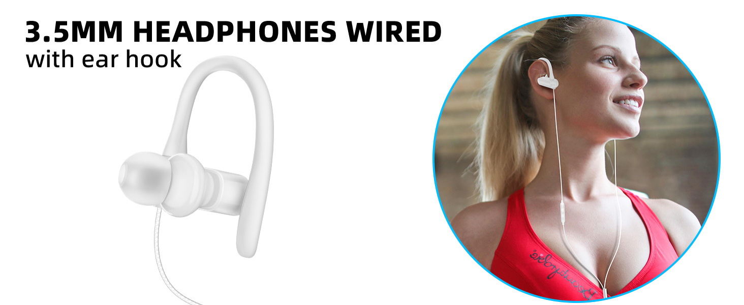 wired earbuds with ear hook