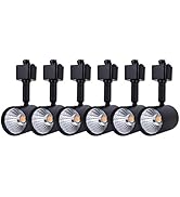 mirrea 6 Pack LED Track Lighting Heads Compatible with Single Circuit H Type Track Lighting Rail ...