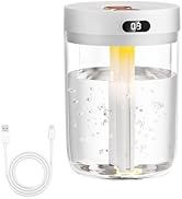 Cool Mist Humidifiers, 0.9L Colorful Light USB Personal Desktop Humidifier Dual Spray Nozzles Wat...