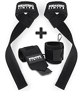 Breaking Limits Lifting Straps & Wrist Wraps Set - Wrist Straps For Weightlifting, Strength Train...