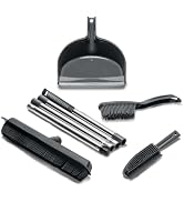 OVENTE Rubber Broom for Pet Hair Removal with Squeegee, Portable Detailing Lint Remover & Fur Bru...