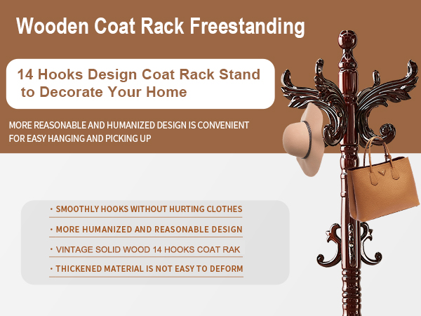 vintage wooden coat rack