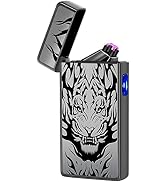 Electric Lighter USB Rechargeable Lighter Electronic Plasma Arc Lighter Flameless Windproof Light...