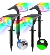 Consciot Solar Spot Lights Outdoor, 30 LED Waterproof Color Changing Solar Spotlight, 2 in 1 Adju...