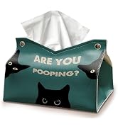 Funny Rectangle Tissue Box Cover for Bathroom, Cute Cat Tissue Box Holder, are You Pooping Funny ...